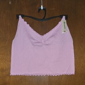 No Boundaries Lavender Pink Ribbed Crop Tank